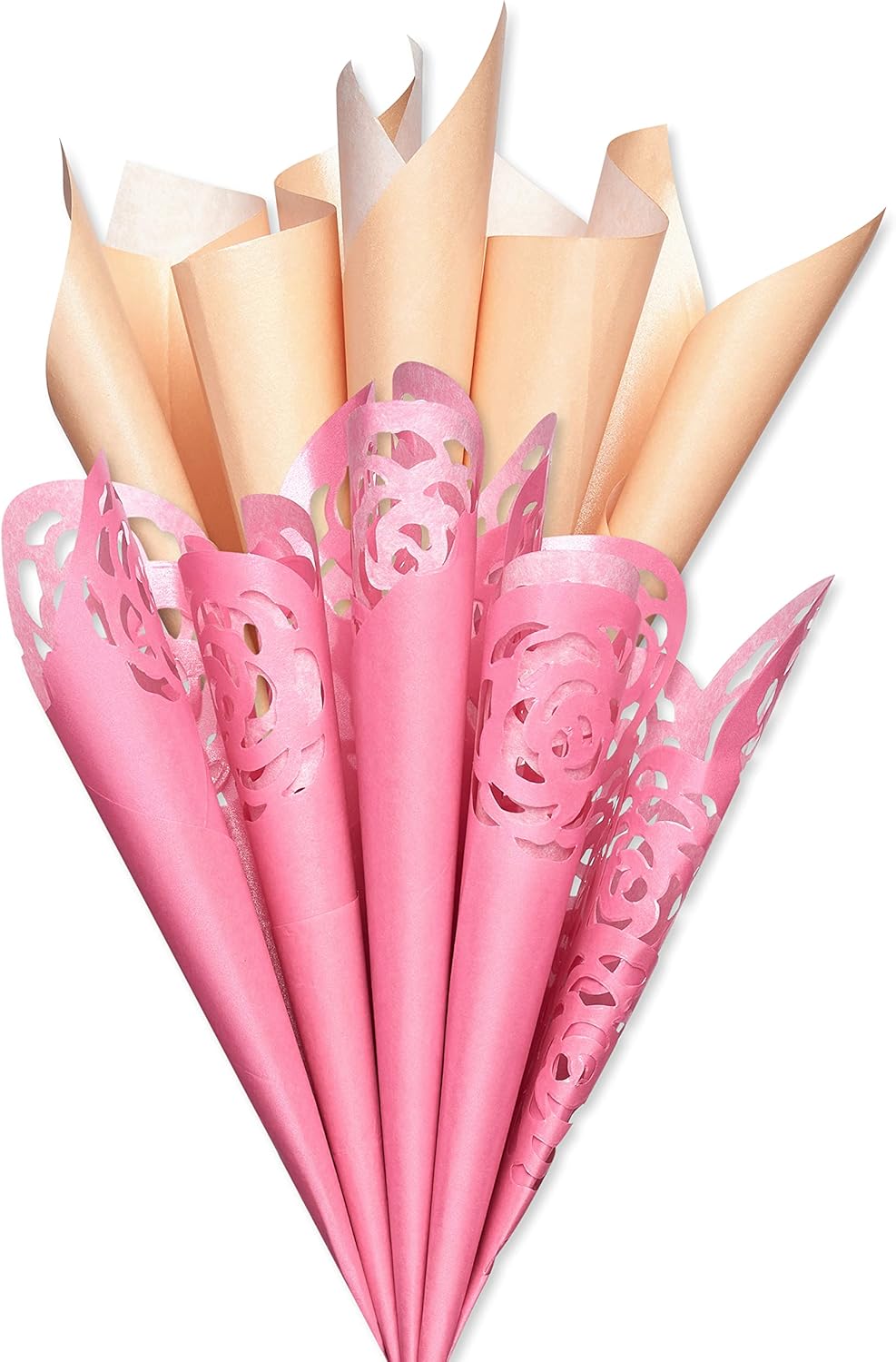 8 Sheet Tissue Paper (Pink and Peach with Rose Edges) Valentines, Birthdays, Crafts, DIY and More