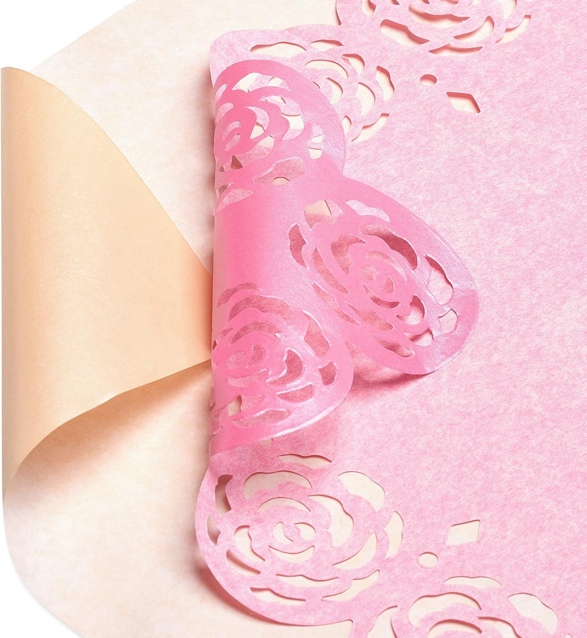 8 Sheet Tissue Paper (Pink and Peach with Rose Edges) Valentines, Birthdays, Crafts, DIY and More