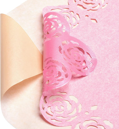 8 Sheet Tissue Paper (Pink and Peach with Rose Edges) Valentines, Birthdays, Crafts, DIY and More