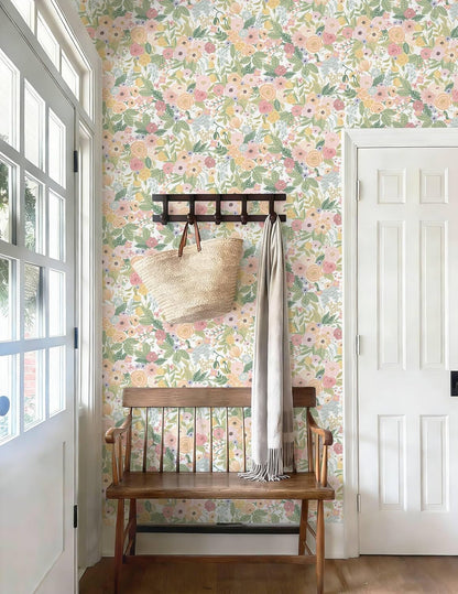 Peel and Stick Wallpaper Boho Pink Floral Contact Paper 16.1" x 78.7"Removable Self-Adhesive Stick on Wall Paper for Cabinets Girls Renter Friendly Vinyl Decor