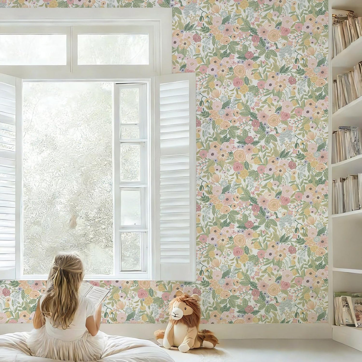 Peel and Stick Wallpaper Boho Pink Floral Contact Paper 16.1" x 78.7"Removable Self-Adhesive Stick on Wall Paper for Cabinets Girls Renter Friendly Vinyl Decor