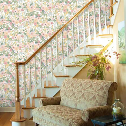 Peel and Stick Wallpaper Boho Pink Floral Contact Paper 16.1" x 78.7"Removable Self-Adhesive Stick on Wall Paper for Cabinets Girls Renter Friendly Vinyl Decor