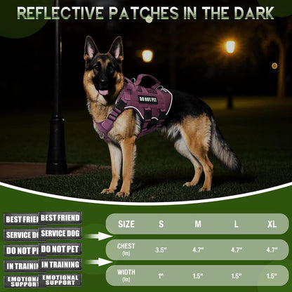 Tactical Molle Vest Mesh Dog Harness with 10 Removale Pet Patches
