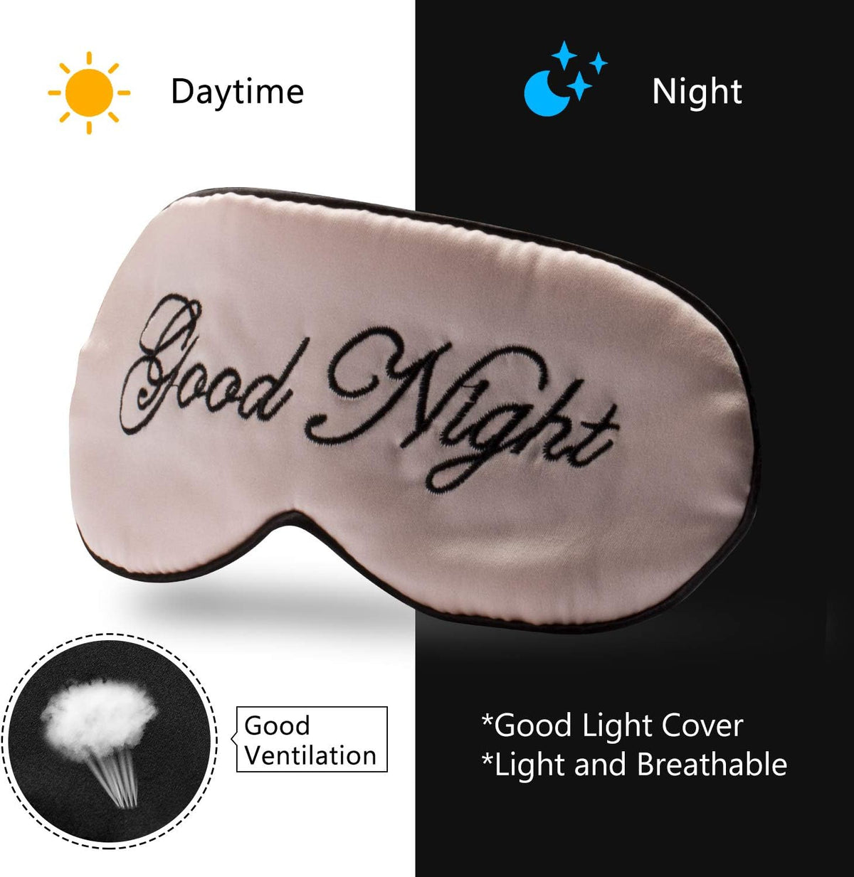Silk Sleep Eye Mask for Women and Men Soft Ladies Ultra Lightweight Adjustable Strap Satin Eye Night Blindfold Eyeshade Cover for Full Night's Sleep, Travel and Nap Pink