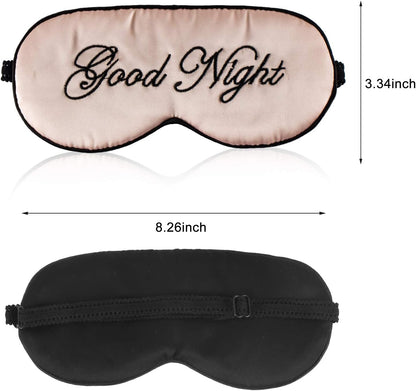 Silk Sleep Eye Mask for Women and Men Soft Ladies Ultra Lightweight Adjustable Strap Satin Eye Night Blindfold Eyeshade Cover for Full Night's Sleep, Travel and Nap Pink