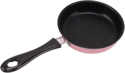 3 Inch SmaMini Frying Pan Stainless Steel Nonstick Egg Pan 12cm Induction Safe with Long Handle for Quick Breakfast Cooking (Pink)