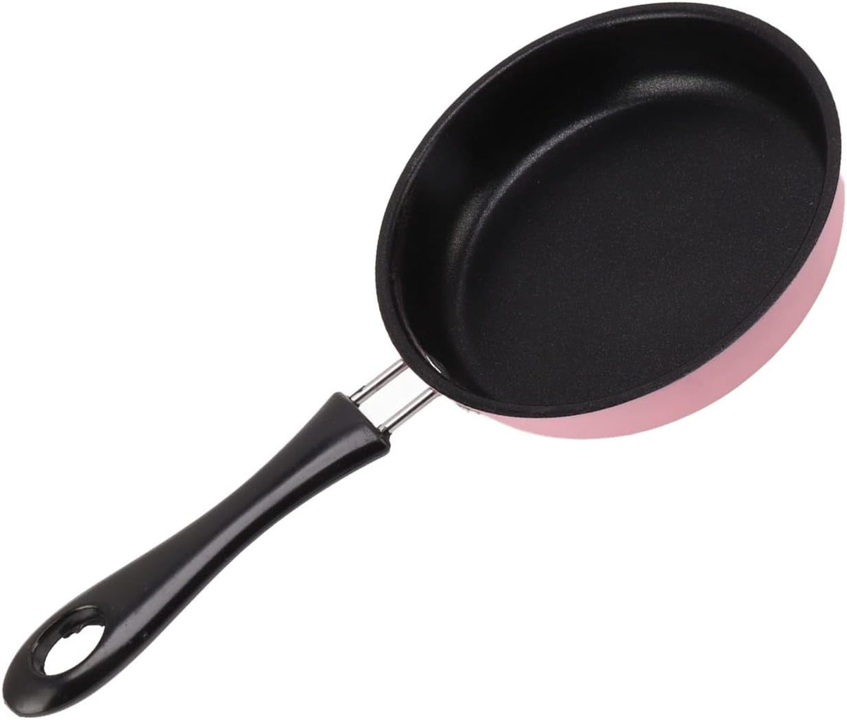 3 Inch SmaMini Frying Pan Stainless Steel Nonstick Egg Pan 12cm Induction Safe with Long Handle for Quick Breakfast Cooking (Pink)
