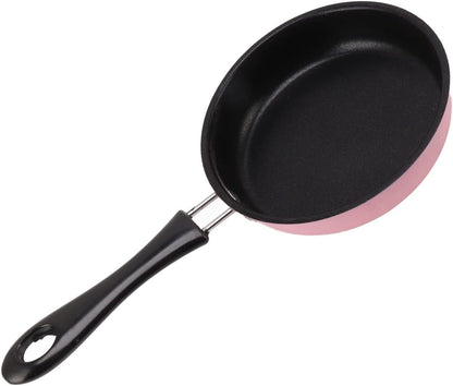 3 Inch SmaMini Frying Pan Stainless Steel Nonstick Egg Pan 12cm Induction Safe with Long Handle for Quick Breakfast Cooking (Pink)