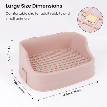 Rabbit Litter Box, Bunny Litter Box, Removable Top and Base, Pink