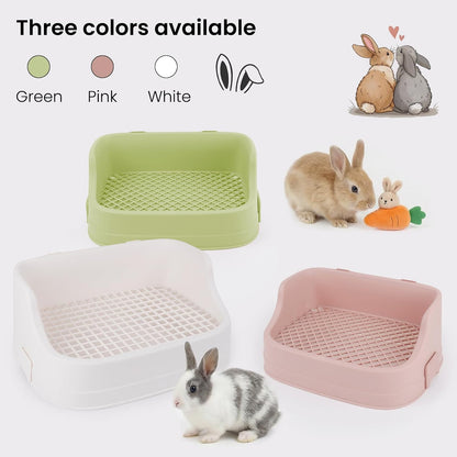Rabbit Litter Box, Bunny Litter Box, Removable Top and Base, Pink