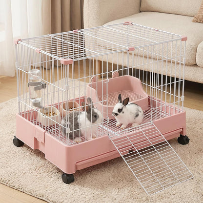 Rabbit Litter Box, Bunny Litter Box, Removable Top and Base, Pink