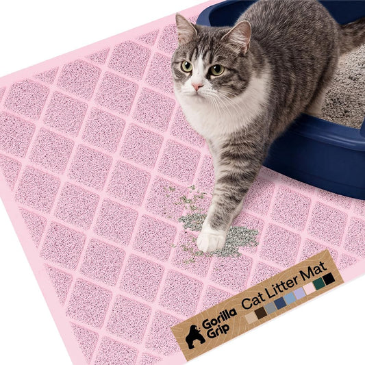Cat Litter Box Mat, Coiled Mesh Trapping Mats 24x17 Light Pink