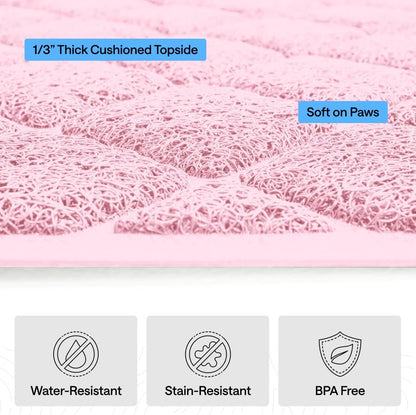 Cat Litter Box Mat, Coiled Mesh Trapping Mats 24x17 Light Pink