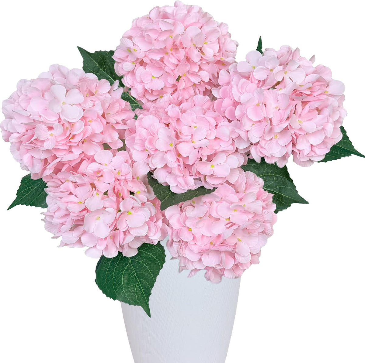 6PCS Pink Hydrangeas Artificial Flowers Silk Fake Faux Hydrangea