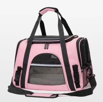 Pink Soft-Sided Cat Carrier, Airline Approved Pets Carrier for Big Cats & Small Dogs, Soft Kitten Travel Bag with Mesh Windows, Animal Carrier Up to 15 Lbs (Pink, Small)