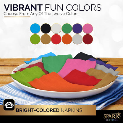Amcrate Big Party Pack 40 Count Pink Dinner Napkins Tableware- Ideal for Wedding, Party, Birthday, Dinner, Lunch, Cocktails. (7” x 7”)