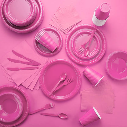 Amcrate Big Party Pack 40 Count Pink Dinner Napkins Tableware- Ideal for Wedding, Party, Birthday, Dinner, Lunch, Cocktails. (7” x 7”)