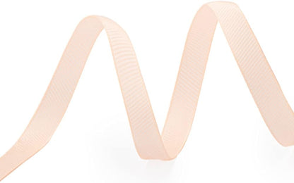 3/8" X 50 Yards Solid Peach Grosgrain Ribbon, Perfect for Crafts, Wedding Decor, DIY Hair Accessories, Sewing, Gift Package Wrapping and More