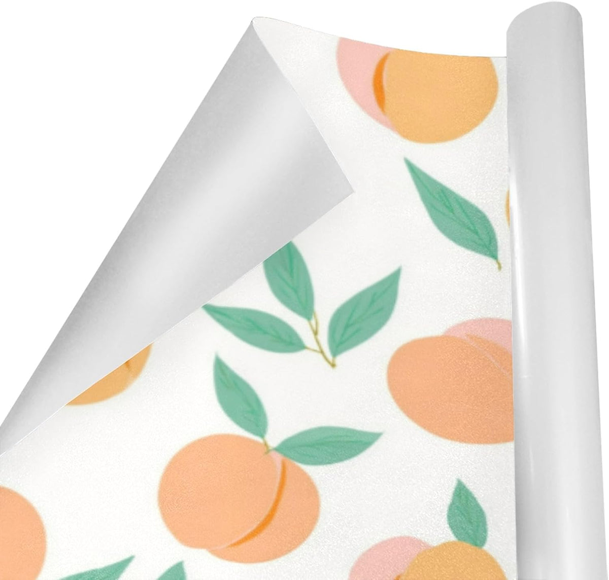 2 Rolls Birthday Wrapping Paper Roll - Peach Fruit Pattern Design Gift Wrap Perfect for Weddings, Brides, Holidays, Baby Showers - 58 x 22.8 inches