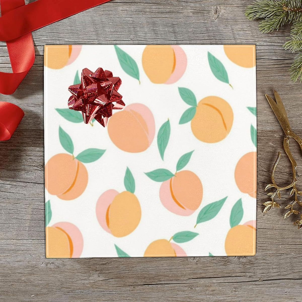2 Rolls Birthday Wrapping Paper Roll - Peach Fruit Pattern Design Gift Wrap Perfect for Weddings, Brides, Holidays, Baby Showers - 58 x 22.8 inches