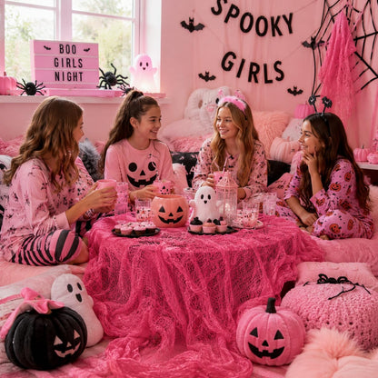 Set of 5 Pink Halloween Gauze Creepy Cloth Fabric Tapestry Decor Decoration