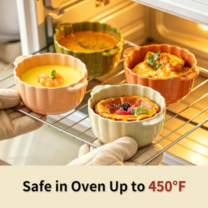 Scallop Edge Mini Cocotte Casserole Set of 4 (Soft Pink)