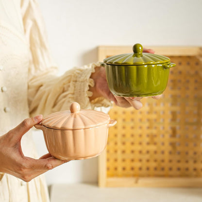 Scallop Edge Mini Cocotte Casserole Set of 4 (Soft Pink)