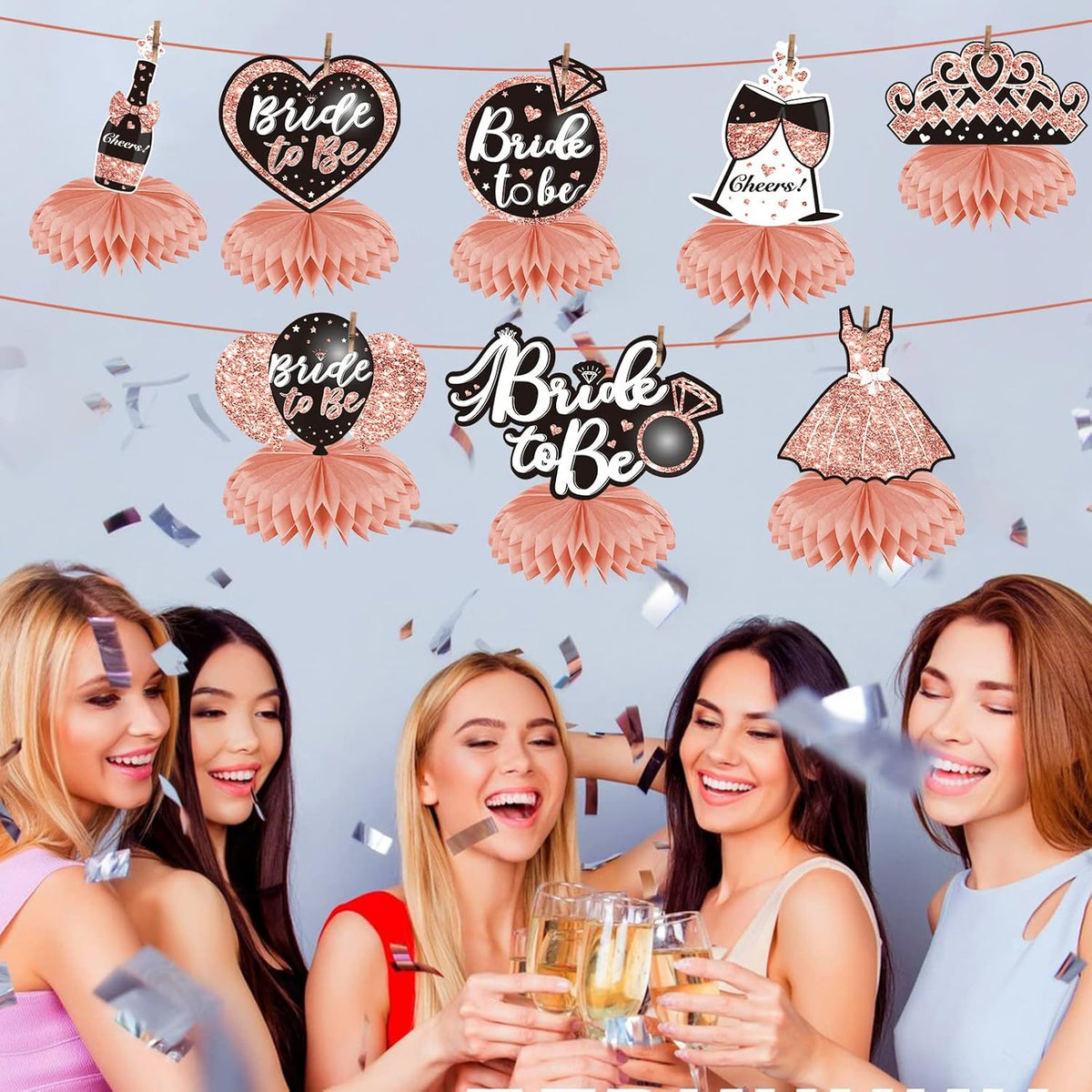 Bachelorette Party Decorations Bride To Be Honeycomb Centerpieces 8Pcs