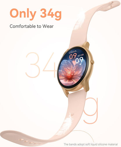 5ATM Waterproof Smart Watch for Women with 100+ Sports Modes, Pink