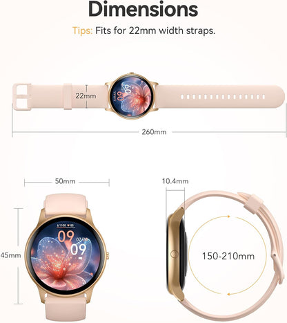 5ATM Waterproof Smart Watch for Women with 100+ Sports Modes, Pink