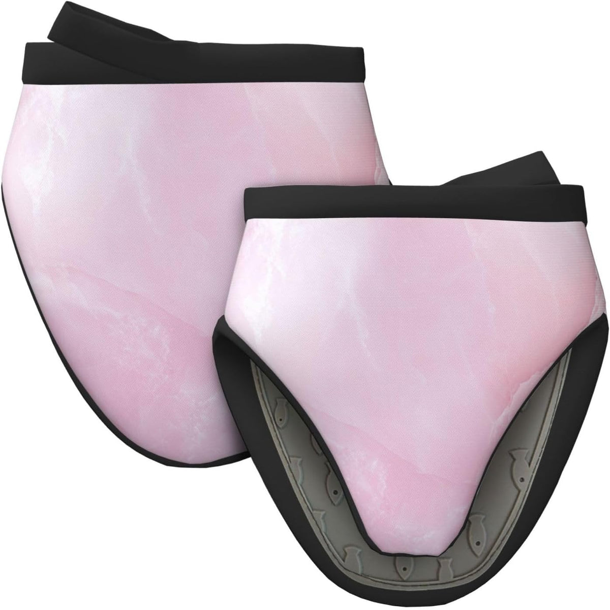 Mini Oven Mitts Marble Light Pink Abstract 2-Pack Set Silicone Grip Kitchen Gloves Heat Resistant 5.9”x5.9” Hanging Loop Mittens for Cooking Baking BBQ Oven Mitt