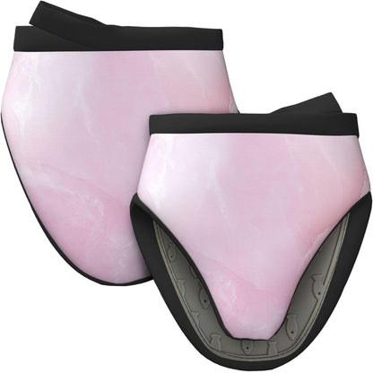 Mini Oven Mitts Marble Light Pink Abstract 2-Pack Set Silicone Grip Kitchen Gloves Heat Resistant 5.9”x5.9” Hanging Loop Mittens for Cooking Baking BBQ Oven Mitt