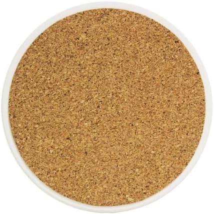 Light Pink Flower Pattern Drink Coaster with Cork Base, Round Moisture Absorbent Coasters Set Tabletop Protection Prevent Furniture Damage