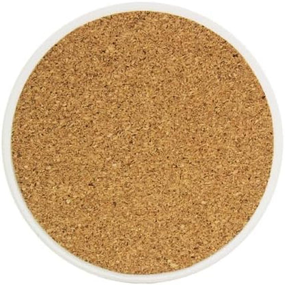 Light Pink Flower Pattern Drink Coaster with Cork Base, Round Moisture Absorbent Coasters Set Tabletop Protection Prevent Furniture Damage