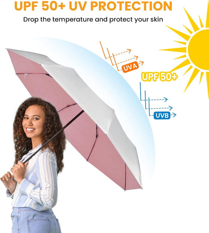 46 Inch UPF 50+ UV Protection Umbrella for Sun & Rain