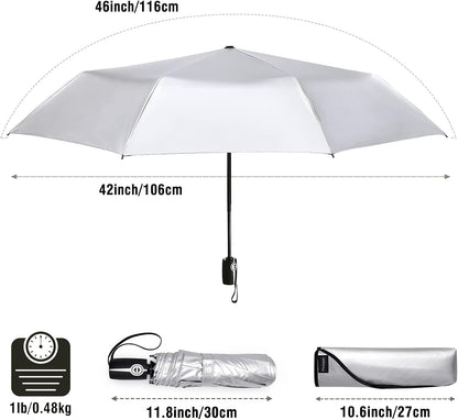 46 Inch UPF 50+ UV Protection Umbrella for Sun & Rain