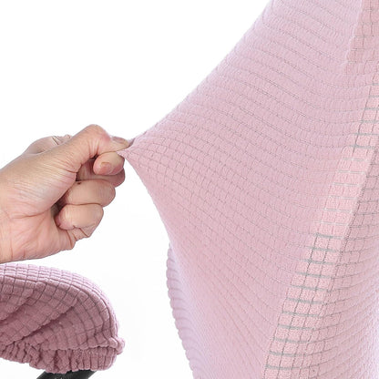 4Pcs Office Chair Covers Set Stretchable Computer Chair Covers Universal Protective Desk Armrest Slipcovers for Office Backrest Seat (Pink)