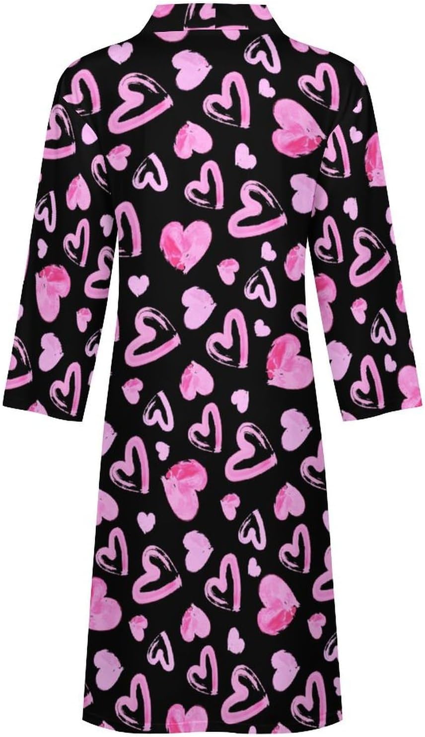 Men's Space in Cats Eyes Bath Robes Comfy Knit Bathrobes For Women Belted Spa Robe Self Tie Waist Mid-Length Pajamas