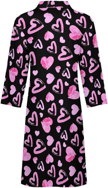 Men's Space in Cats Eyes Bath Robes Comfy Knit Bathrobes For Women Belted Spa Robe Self Tie Waist Mid-Length Pajamas