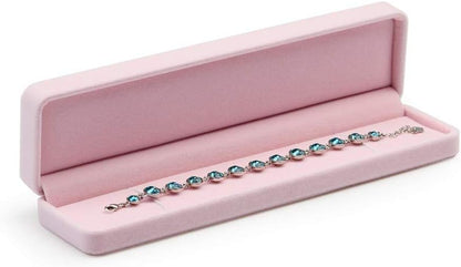 Pink Velvet Necklace/Bracelet/Long Chain Box,Great for Gifting