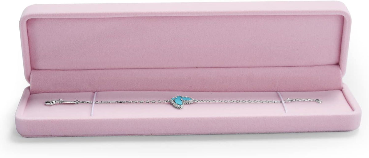 Pink Velvet Necklace/Bracelet/Long Chain Box,Great for Gifting