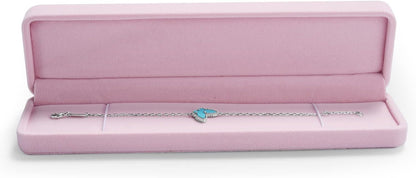 Pink Velvet Necklace/Bracelet/Long Chain Box,Great for Gifting