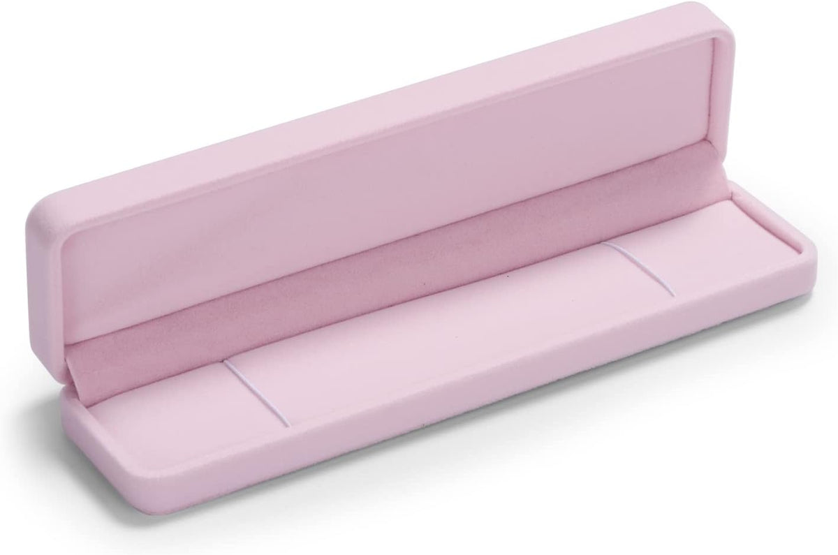 Pink Velvet Necklace/Bracelet/Long Chain Box,Great for Gifting
