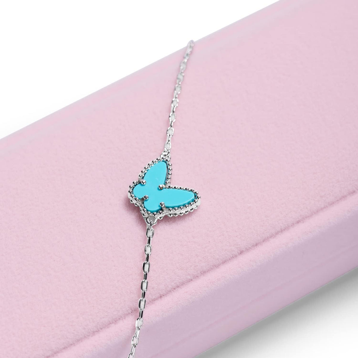 Pink Velvet Necklace/Bracelet/Long Chain Box,Great for Gifting