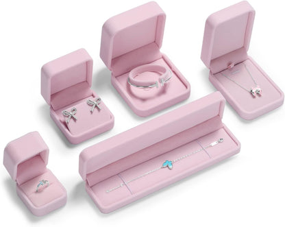 Pink Velvet Necklace/Bracelet/Long Chain Box,Great for Gifting