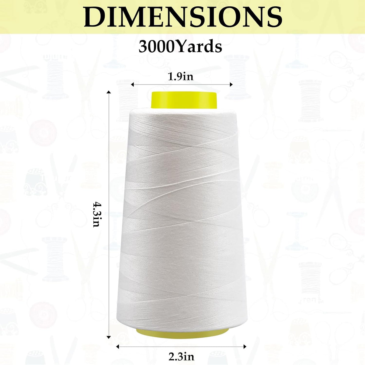 Serger Thread - 4 Cones x 3000 Yards (12,000 Yards Total) | 40S/2 Polyester All-Purpose Thread for Sergers, Overlock Machines, Quilting & Handcrafts (4 Pink)