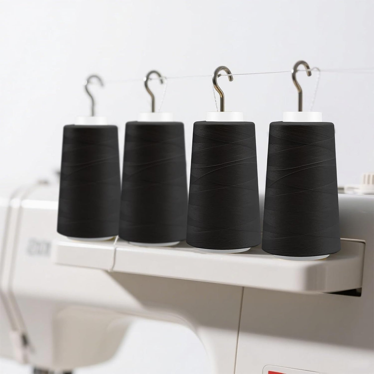 Serger Thread - 4 Cones x 3000 Yards (12,000 Yards Total) | 40S/2 Polyester All-Purpose Thread for Sergers, Overlock Machines, Quilting & Handcrafts (4 Pink)