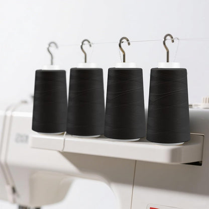 Serger Thread - 4 Cones x 3000 Yards (12,000 Yards Total) | 40S/2 Polyester All-Purpose Thread for Sergers, Overlock Machines, Quilting & Handcrafts (4 Pink)