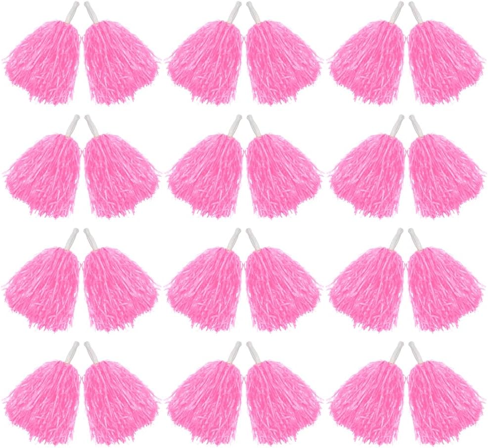 12/24/80PCS Pom Poms Cheerleading Sports Spirited Plastic Cheer Pompoms with Handles for Kids Adults Team Party Dance Cheering
