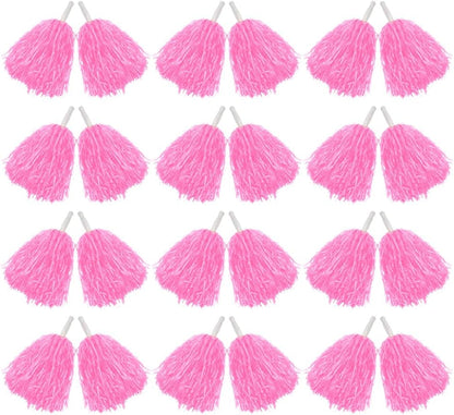 12/24/80PCS Pom Poms Cheerleading Sports Spirited Plastic Cheer Pompoms with Handles for Kids Adults Team Party Dance Cheering